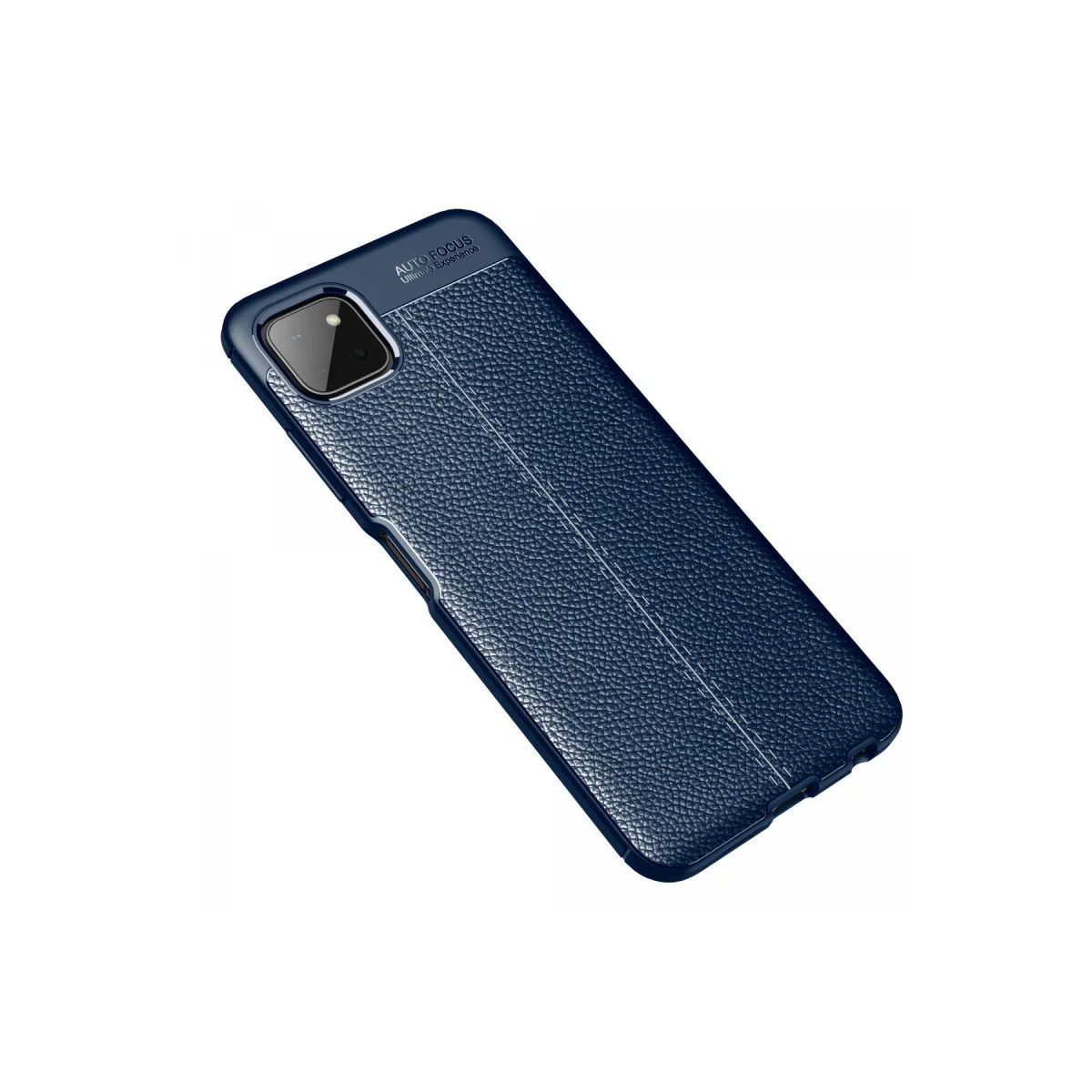 Galaxy A22 Auto Focus Kılıf - Lacivert TPU Silikon Deri Dokulu ve Yüksek Darbe Korumalı