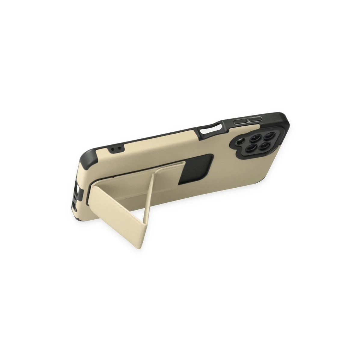 Galaxy A22 Kılıf Mega Standlı Silikon - Gold