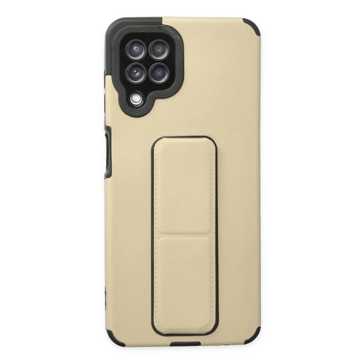 Galaxy A22 Kılıf Mega Standlı Silikon - Gold