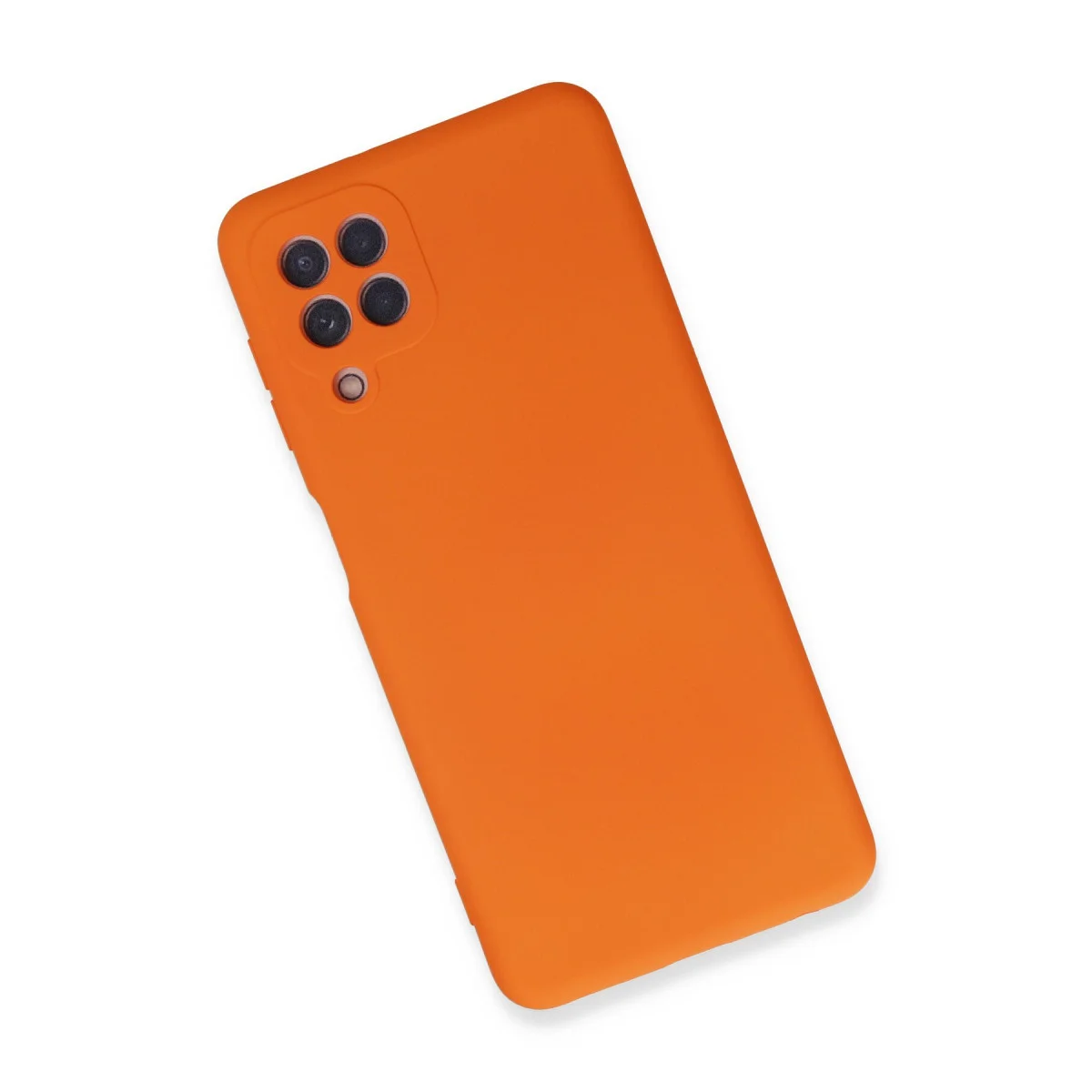 Galaxy A22 Kılıf - Nano İçi Kadife Silikon Kılıf, Turuncu, Şık ve Yerli Üretim Güvencesi