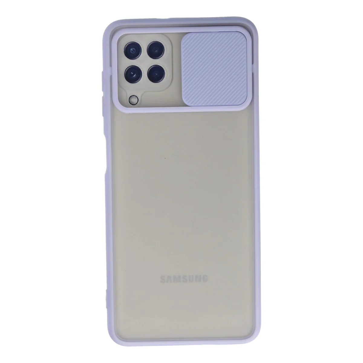 Galaxy A22 Kılıf: Palm Buzlu Silikon Kamera Koruma - Lila