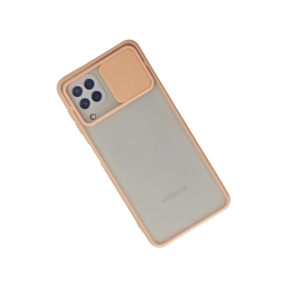 Galaxy A22 Kılıf Palm Buzlu Kamera Sürgülü Silikon - Pembe