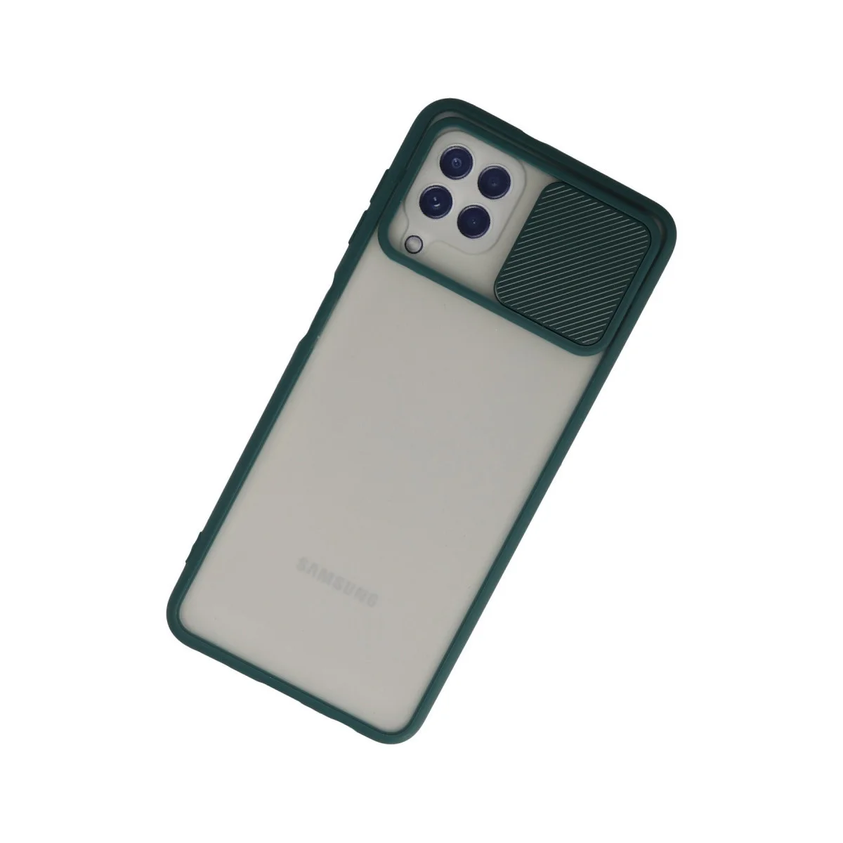 Galaxy A22 Kılıf - Palm Buzlu Silikon Kamera Koruma - Yeşil