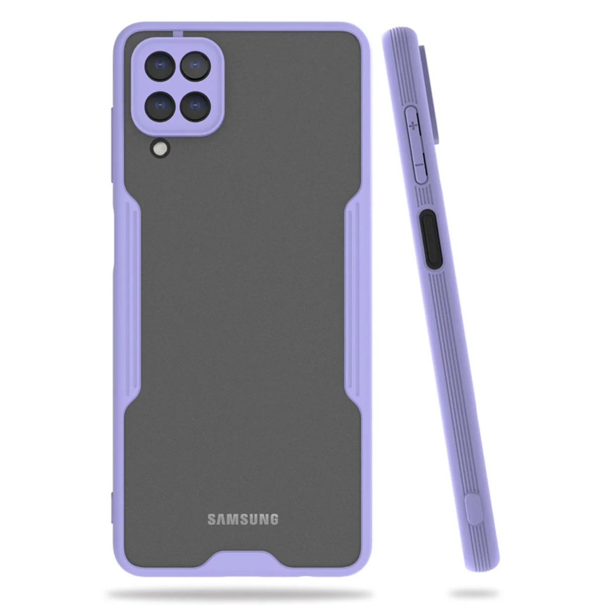 Galaxy A22 Kılıf Platin Silikon Lila - Lüks ve Güçlü Koruma