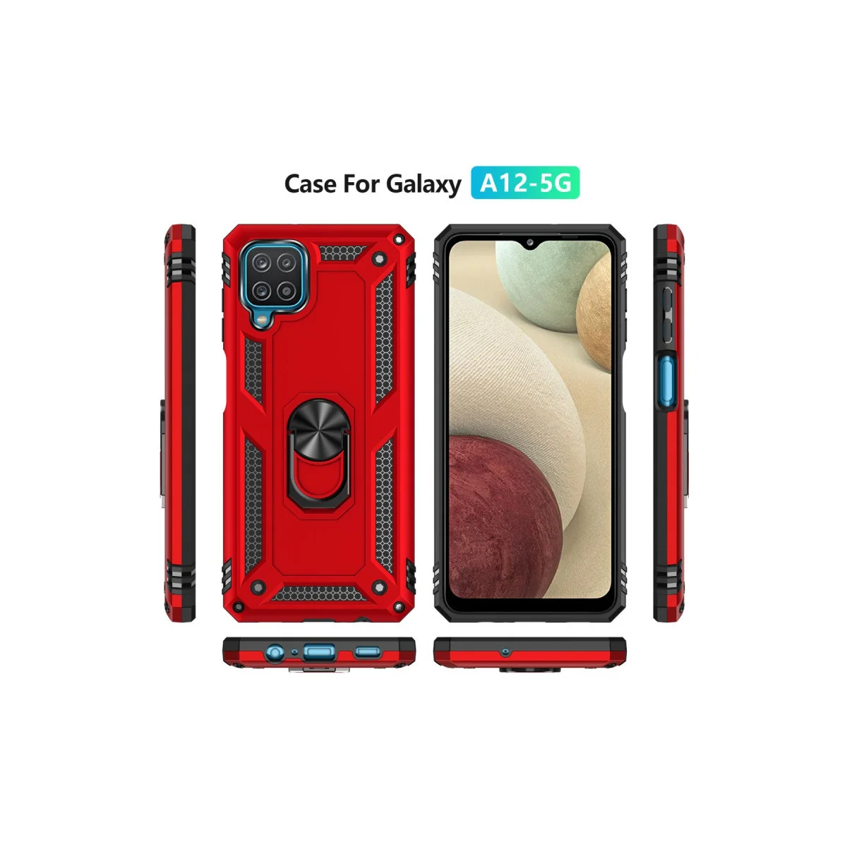 Galaxy A22 Kılıf Sofya Yüklü Silikon Kapak - Kırmızı (Ultra Korumalı & Şık)