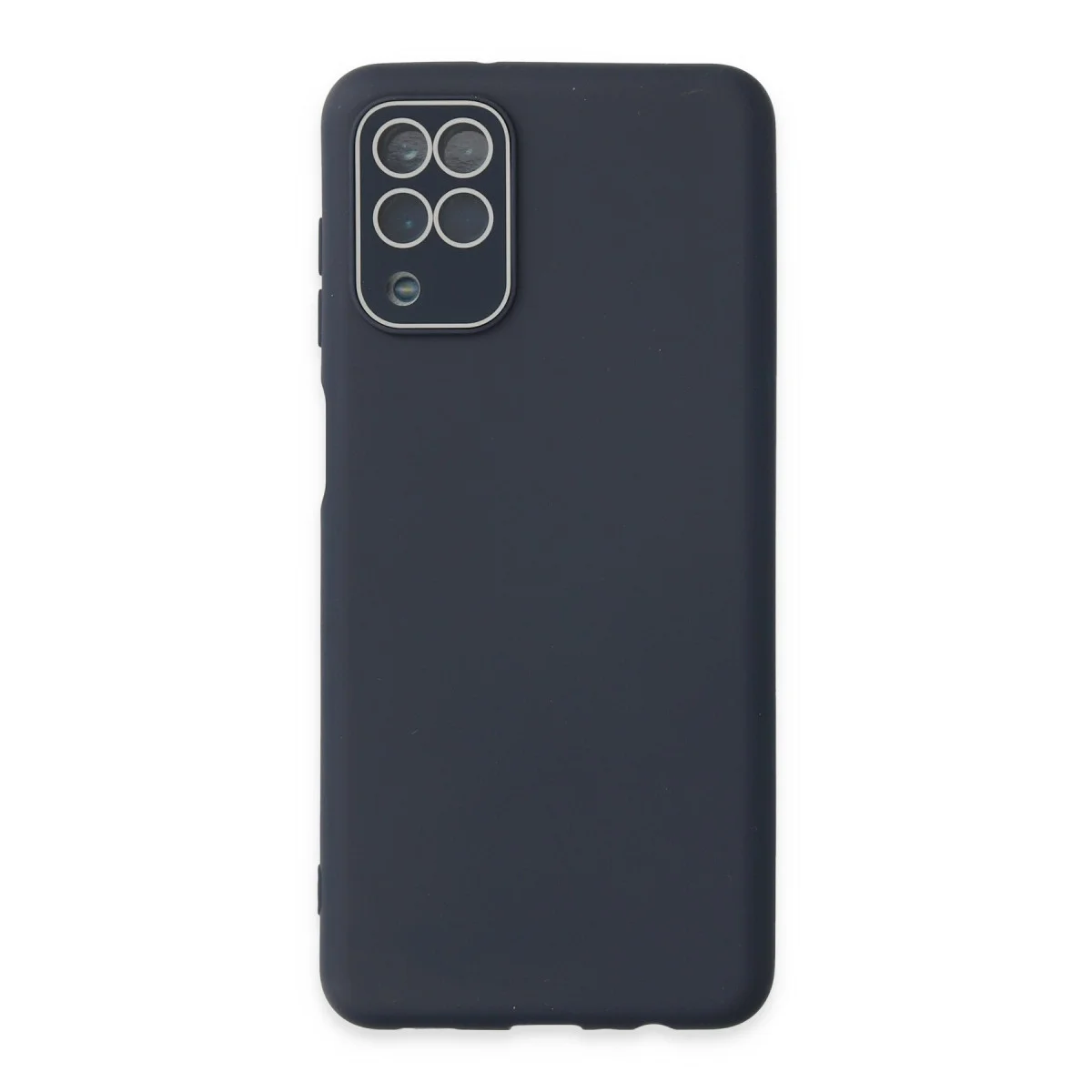 Galaxy A22 Lansman Glass Kılıf - TPU Yumuşak Mat Kapak - Lacivert