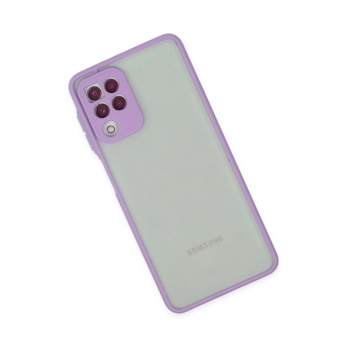 Galaxy A22 Montreal Silikon Kapak - Kamera Korumalı Mor Kılıf