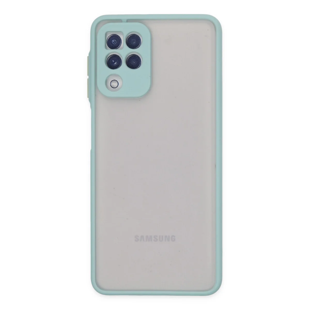 Galaxy A22 Montreal Silikon Kılıf Turkuaz - Kamera Korumalı, Darbe Emici ve Mat Arka Panel