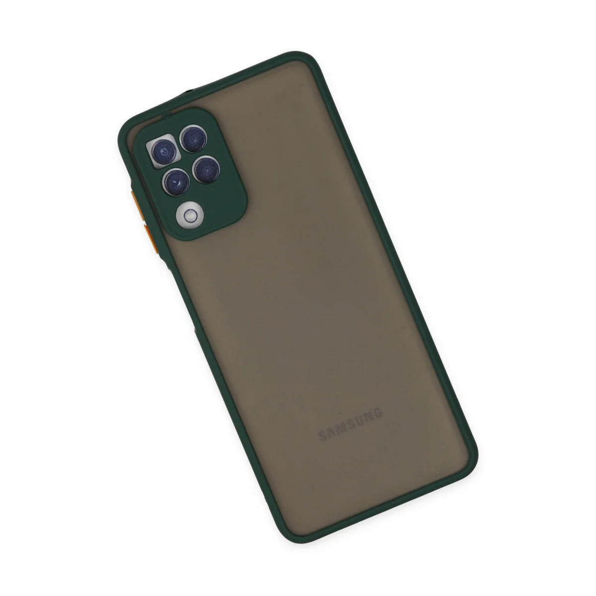 Galaxy A22 Montreal Silikon Kapak - Yeşil Kamera Korumalı Kılıf