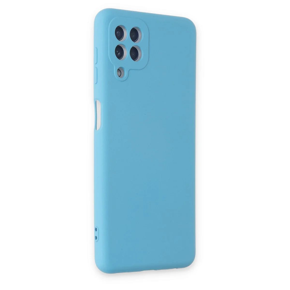 Galaxy A22 Nano İçi Kadife Silikon Kılıf - Mavi