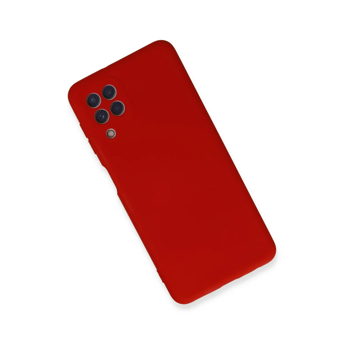 Galaxy A22 Nano İçi Kadife Silikon Kılıf - Kırmızı & %100 Yerli Üretim
