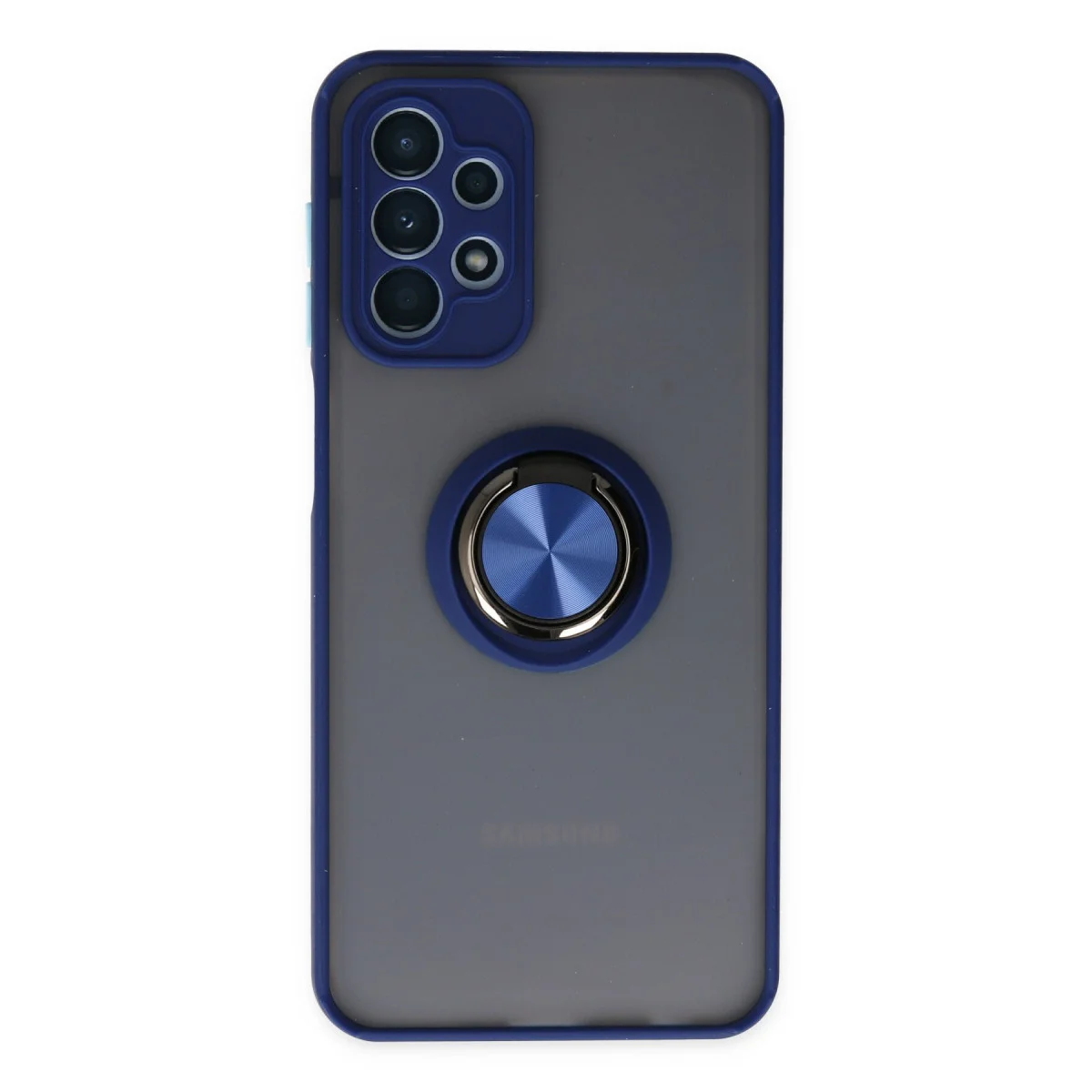 Galaxy A23 4G Kılıf Montreal Yüzüklü Silikon Kapak - Lacivert