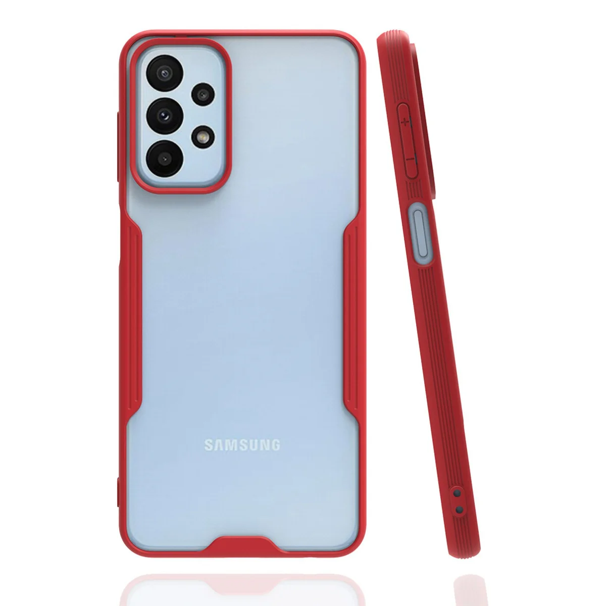 Galaxy A23 4G Kılıf - Platin Silikon Kırmızı