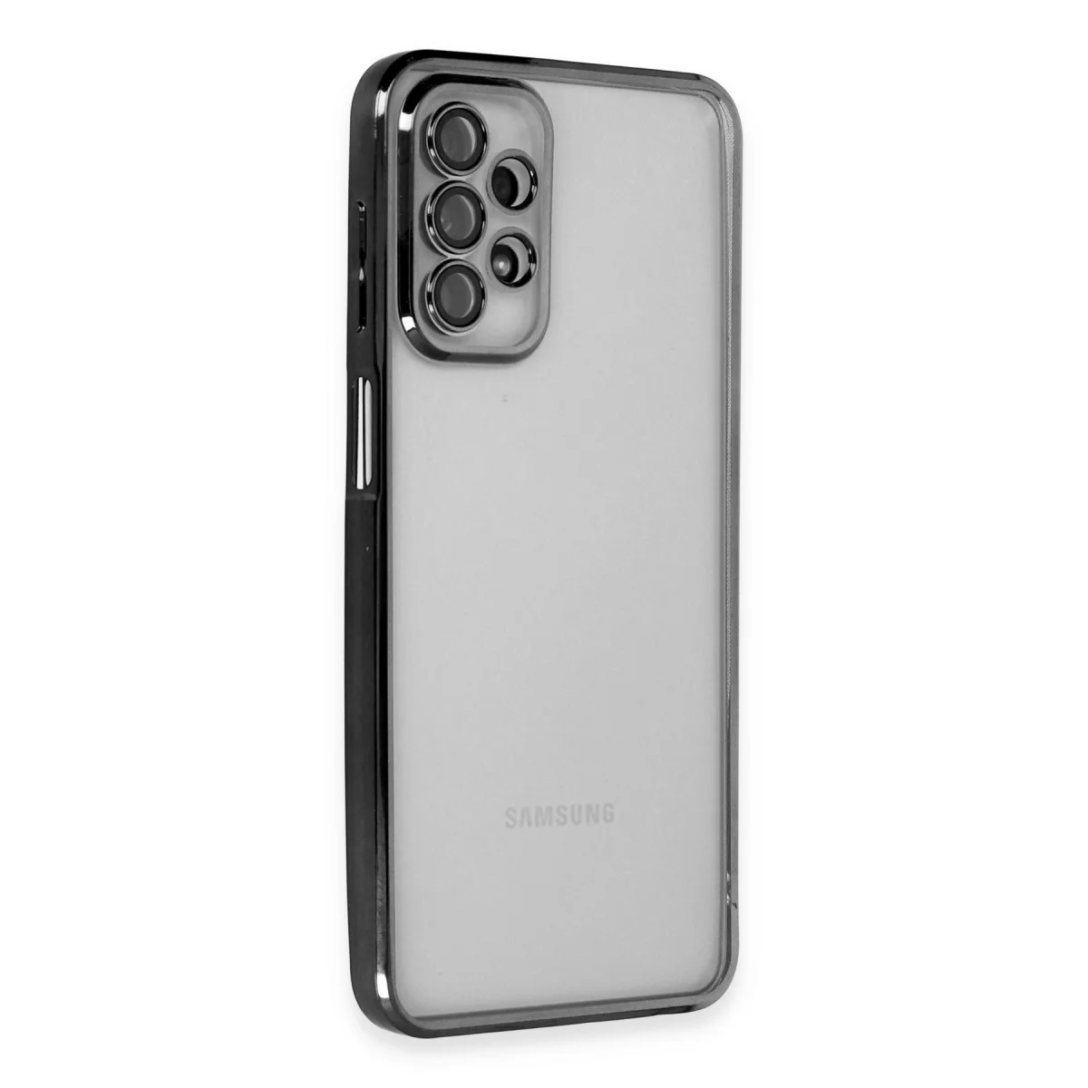Galaxy A23 4G Silikon Kılıf Razer Lensli Siyah - Yüksek Koruma ve Estetik Tasarım