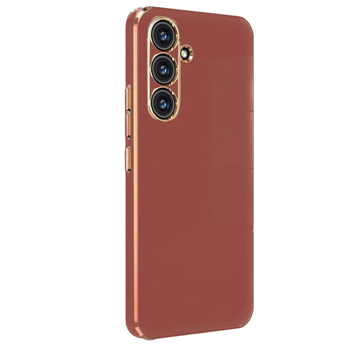 Galaxy A24 4G Volet Silikon Kılıf - Kırmızı ve Altın Detaylı