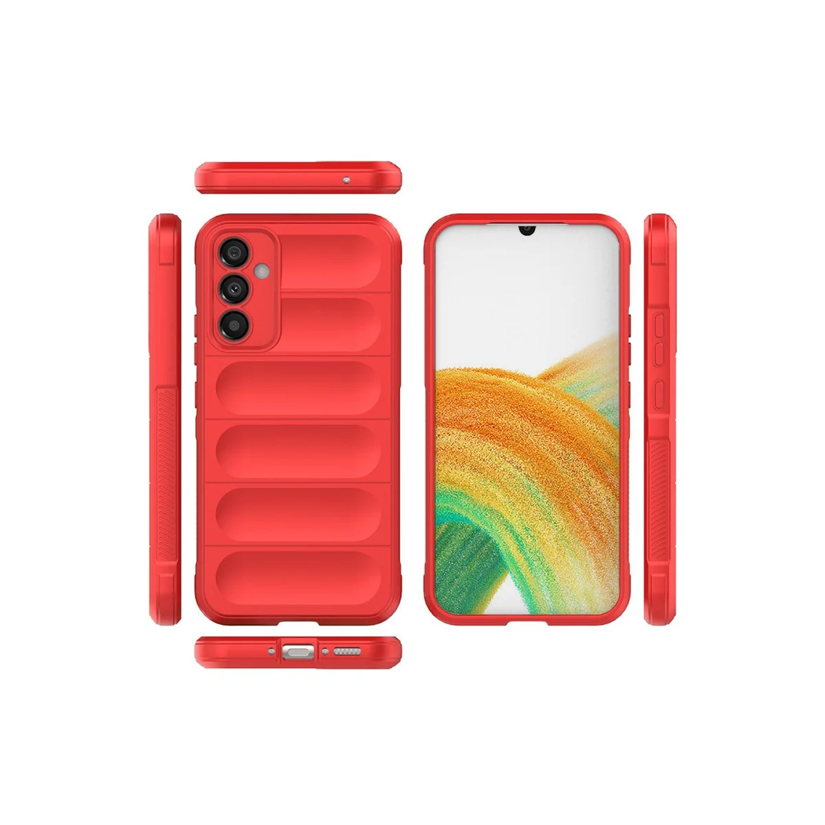 Galaxy A25 5G Kılıf Optimum Silikon - Kırmızı Darbe Korumalı Kamera Koruma