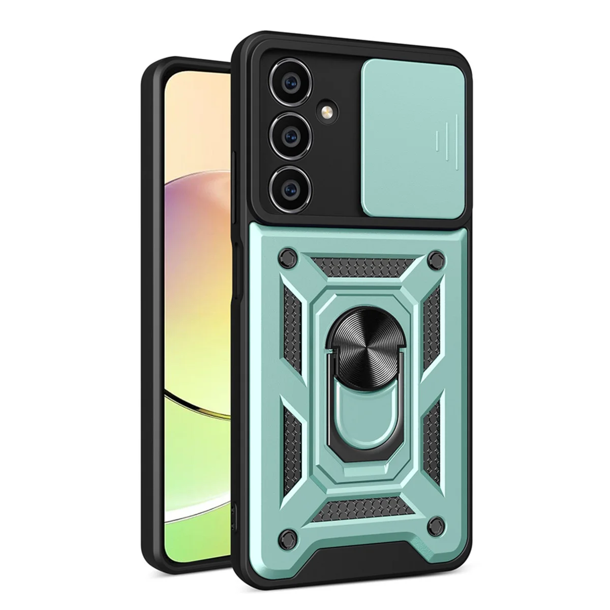 Galaxy A25 5G Kılıf Silikon Lens Kalkanlı Yeşil - Premium Koruma