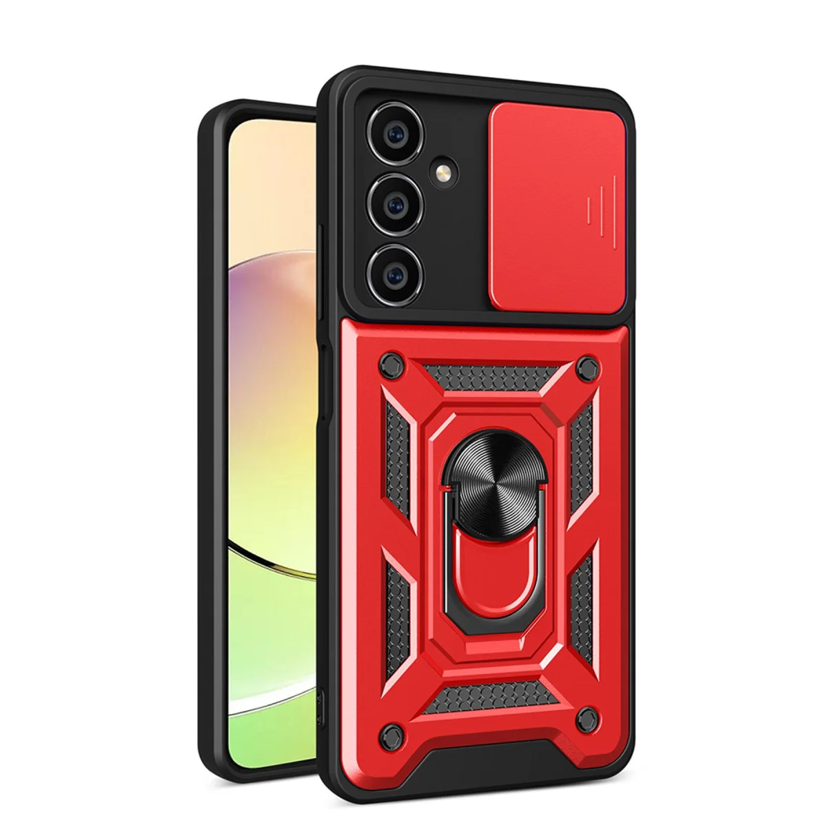 Galaxy A25 5G Silikon Kılıf Pars Lens Kapağı ve Standlı