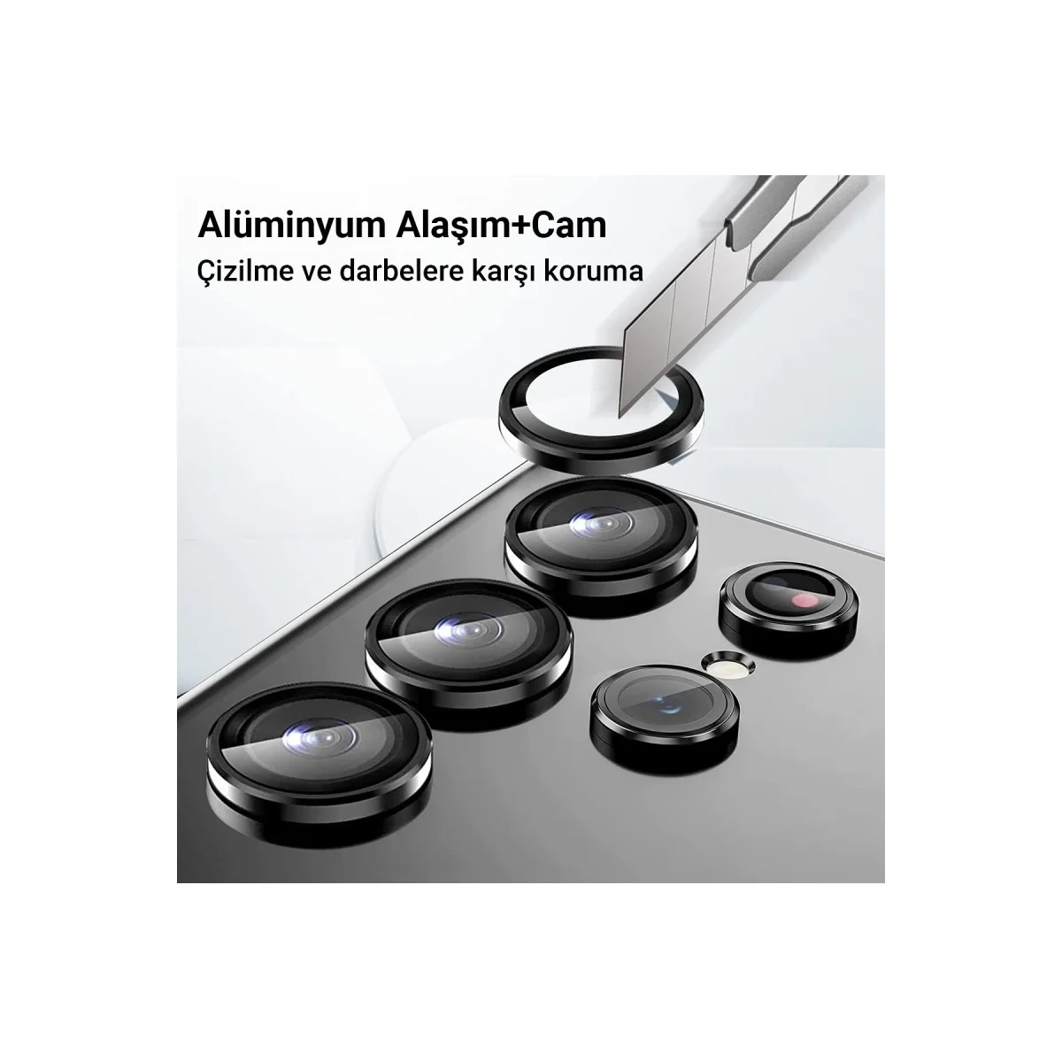 Galaxy A25 5G Valdez Metal Kamera Lens Koruması - Gümüş