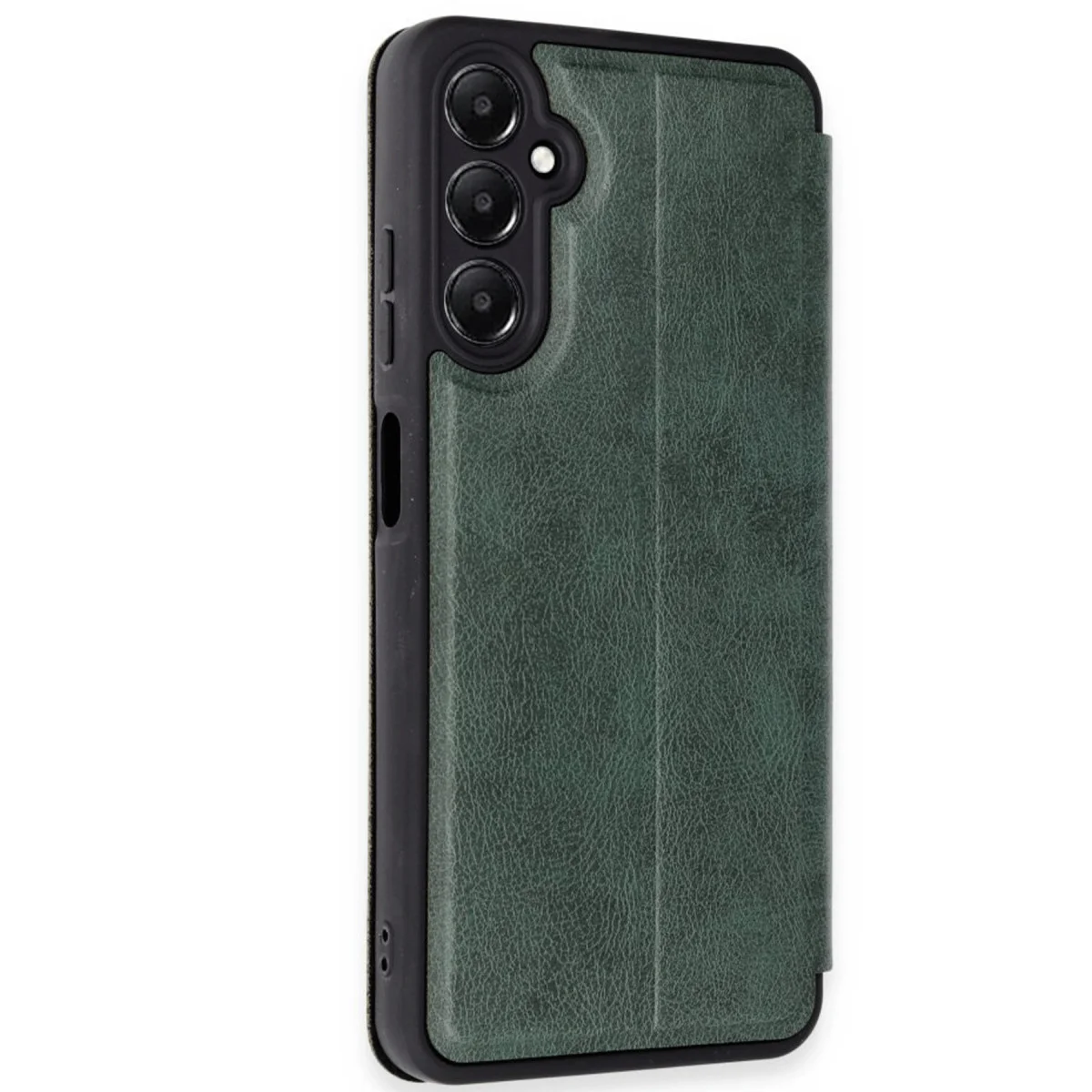 Galaxy A26 Flip Cover Kılıf - Koyu Yeşil, Cüzdan ve Stand Özellikli Tam Koruma