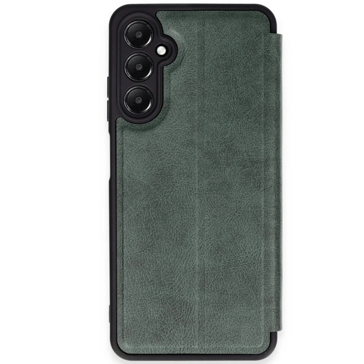 Galaxy A26 Flip Cover Kılıf - Koyu Yeşil, Cüzdan ve Stand Özellikli Tam Koruma