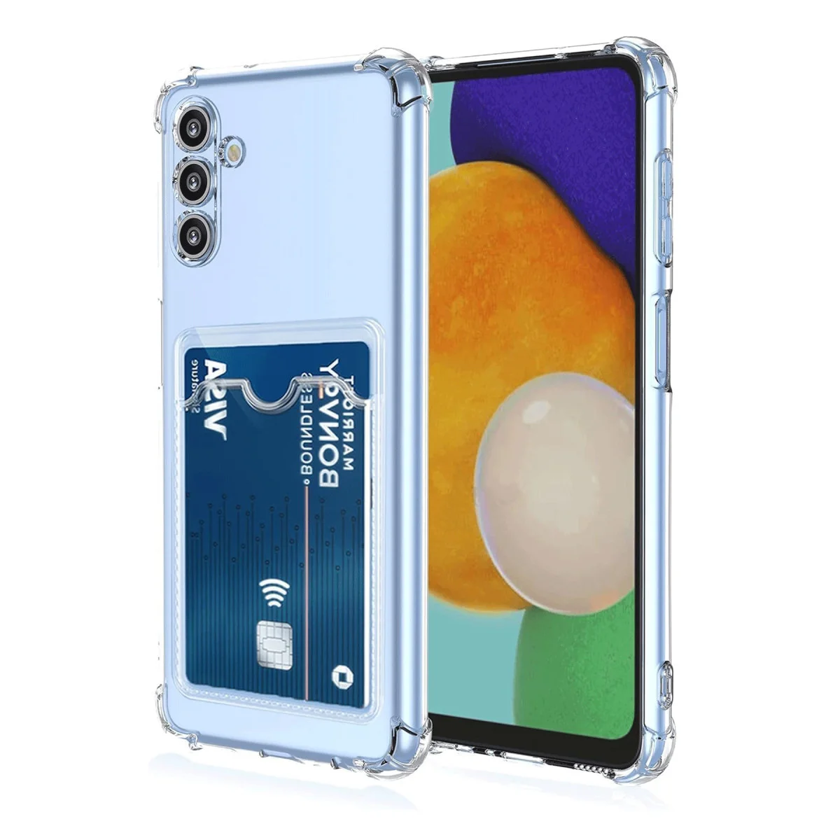 Galaxy A26 Kart Şeffaf Silikon Kılıf - 0.7mm Ultra Şeffaf ve Pratik Kart Alanı