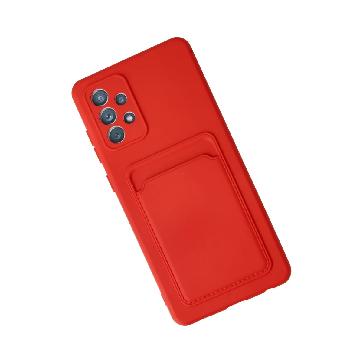 Galaxy A32 Kılıf Kelvin Kartvizitli Silikon - Kırmızı, Çizilmeye Karşı, Cilt Koruma