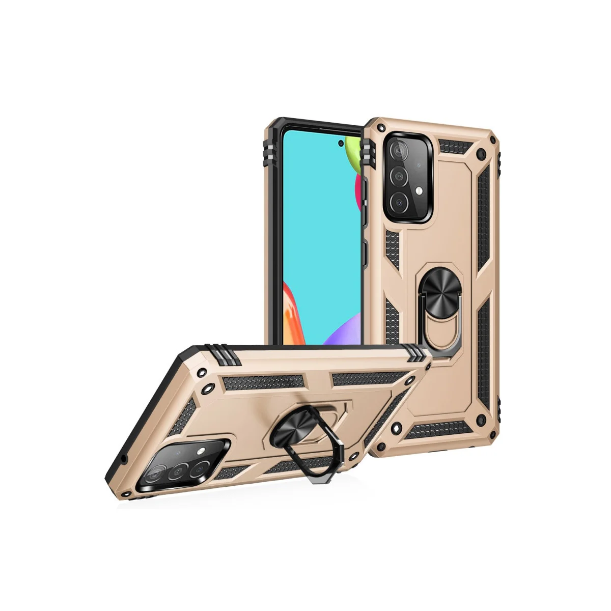 Galaxy A33 5G Kılıf - Sofya Yüzüklü Silikon Kapak - Gold (TPU & Rubber)