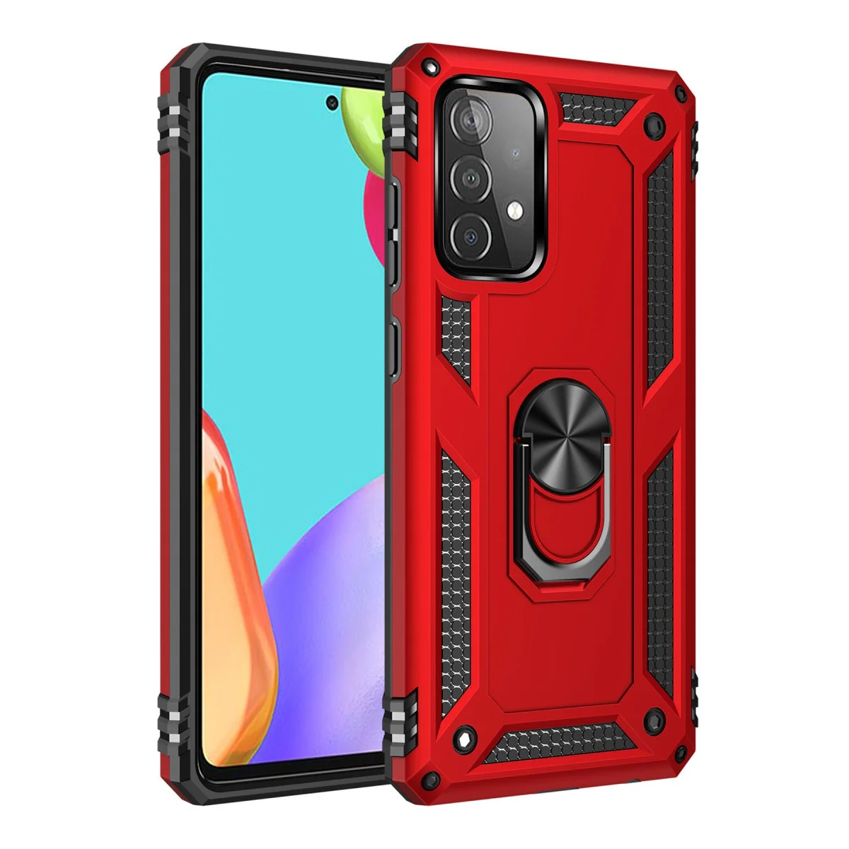 Galaxy A33 5G Kılıf - Sofya Yüzüklü Kırmızı Silikon Kapak