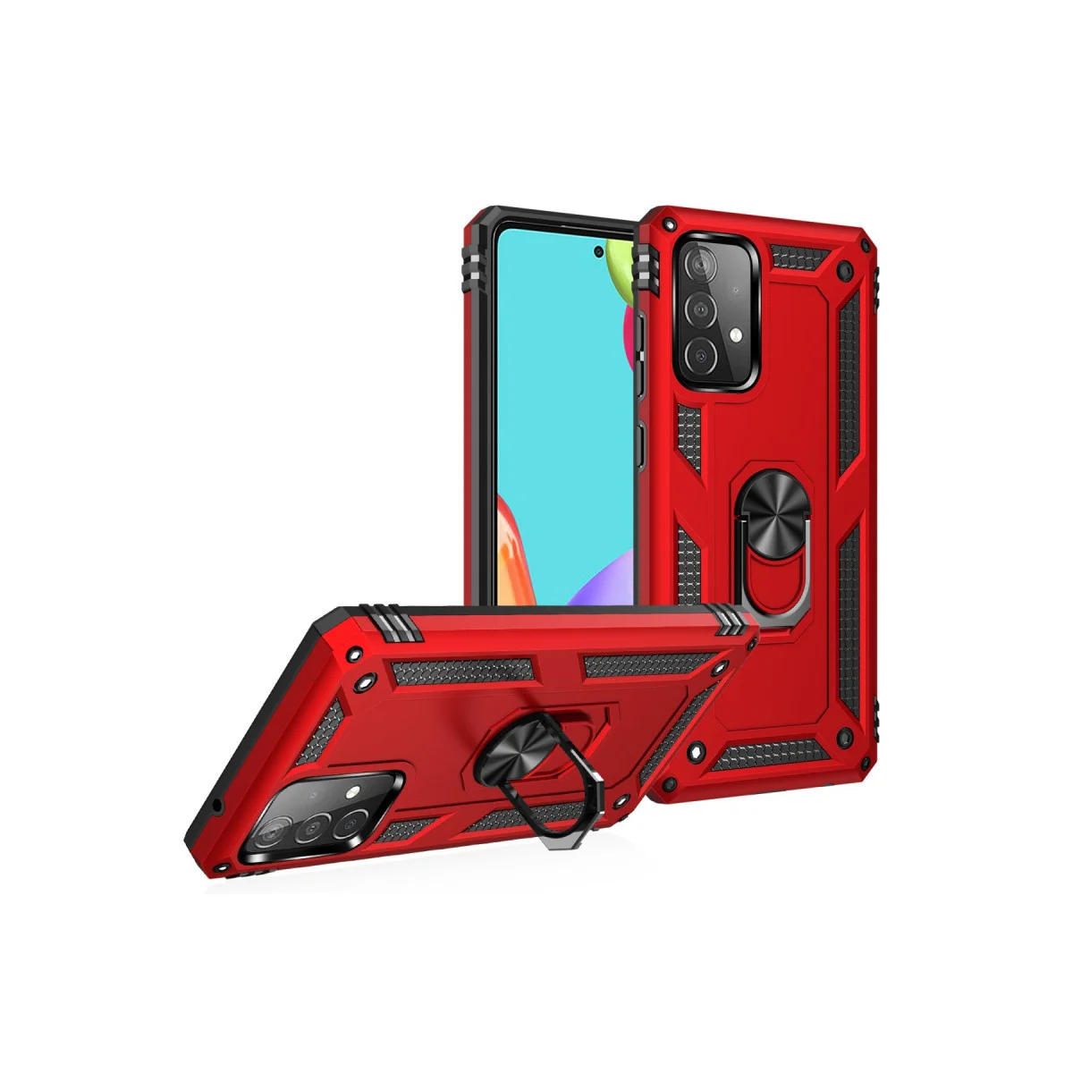 Galaxy A33 5G Kılıf - Sofya Yüzüklü Kırmızı Silikon Kapak