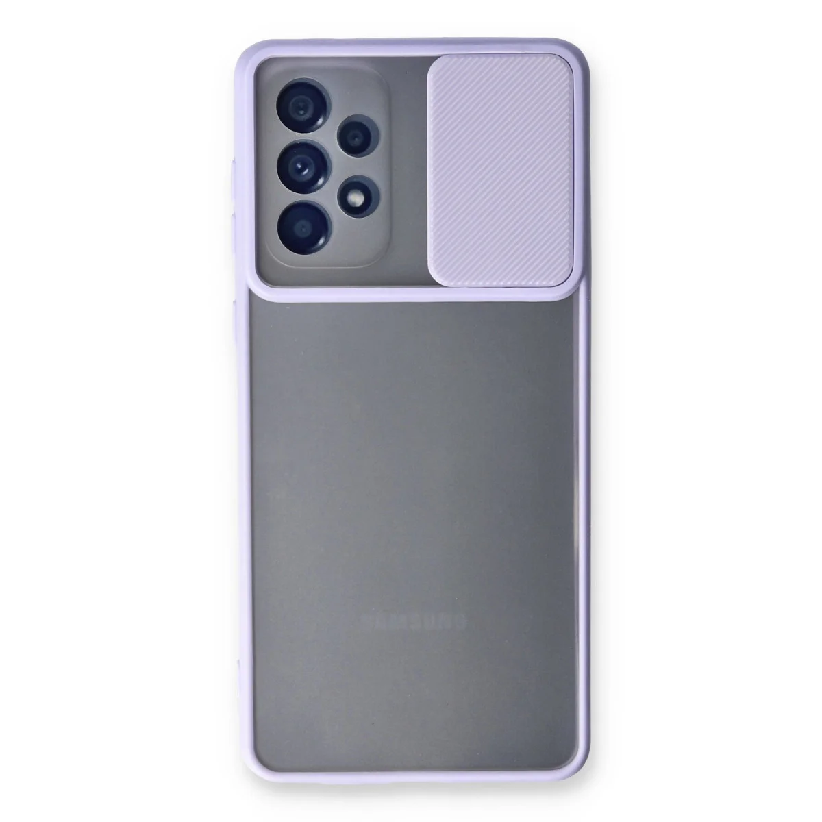 Galaxy A33 5G Kılıf Buzlu Silikon - Kamera Sürgülü Lila