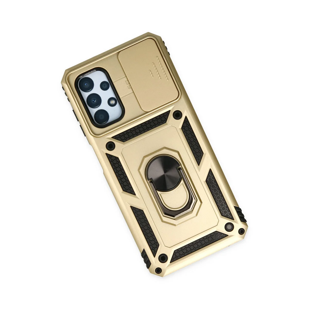 Galaxy A33 5G Kılıf - Pars Lens Yüzüklü Silikon, Gold