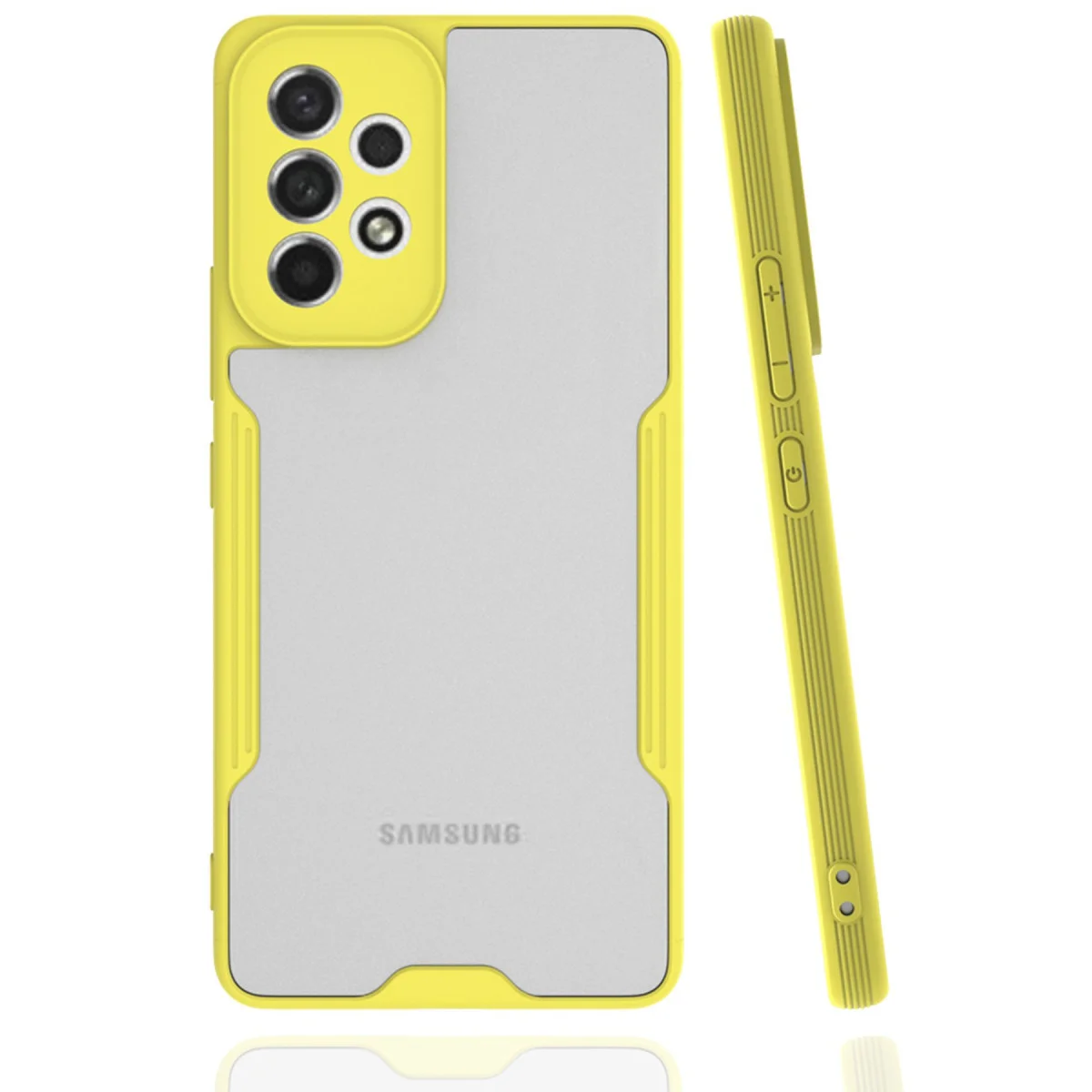 Galaxy A33 5G Kılıf Platin Silikon – Şık, Dayanıklı ve Sarı Renkli Koruma