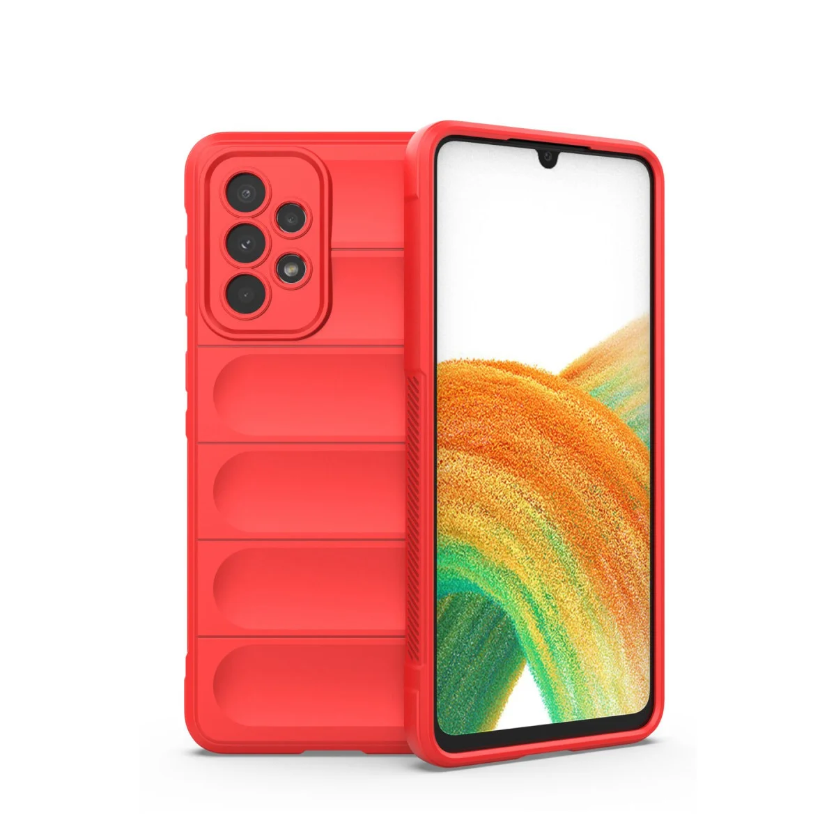 Galaxy A33 5G Optimum Silikon Kılıf - Kırmızı, Çizilmelere Karşı Güçlü Koruma ve Şık Tasarım
