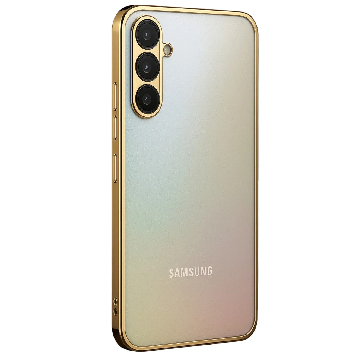 Galaxy A34 5G Razer Lensli Silikon Kılıf - Altın