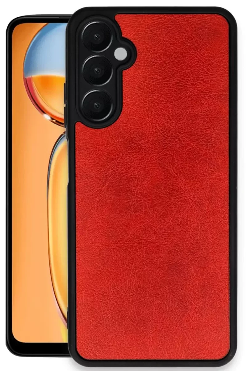 Galaxy A36 ile Uyumlu Aras Deri Kapak Kılıf - Premium Kırmızı