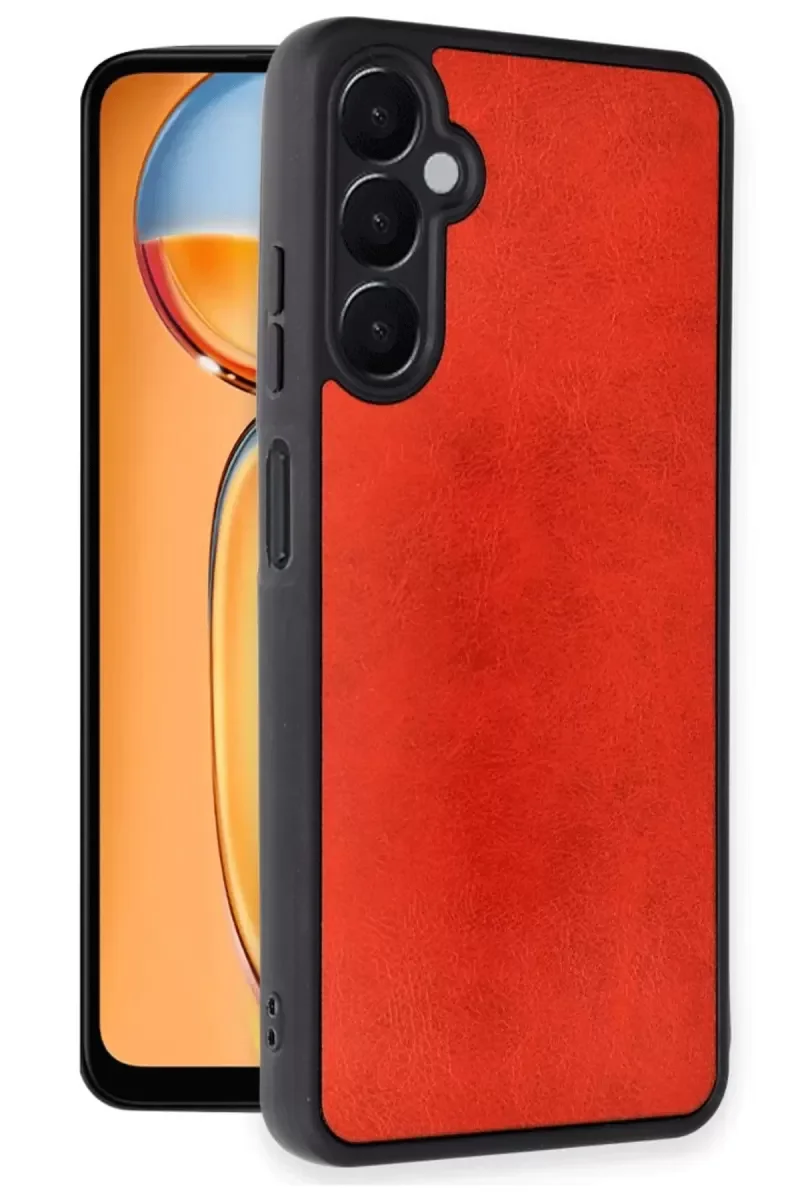 Galaxy A36 ile Uyumlu Aras Deri Kapak Kılıf - Premium Kırmızı