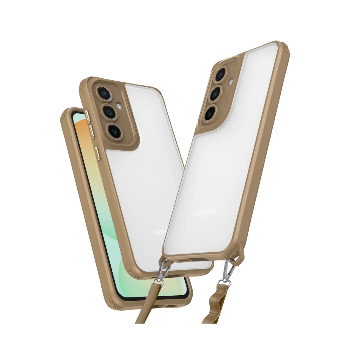 Galaxy A36 Penta Silikon Kılıf Çöl Titanyum - Askeri Standart 3.66m Test