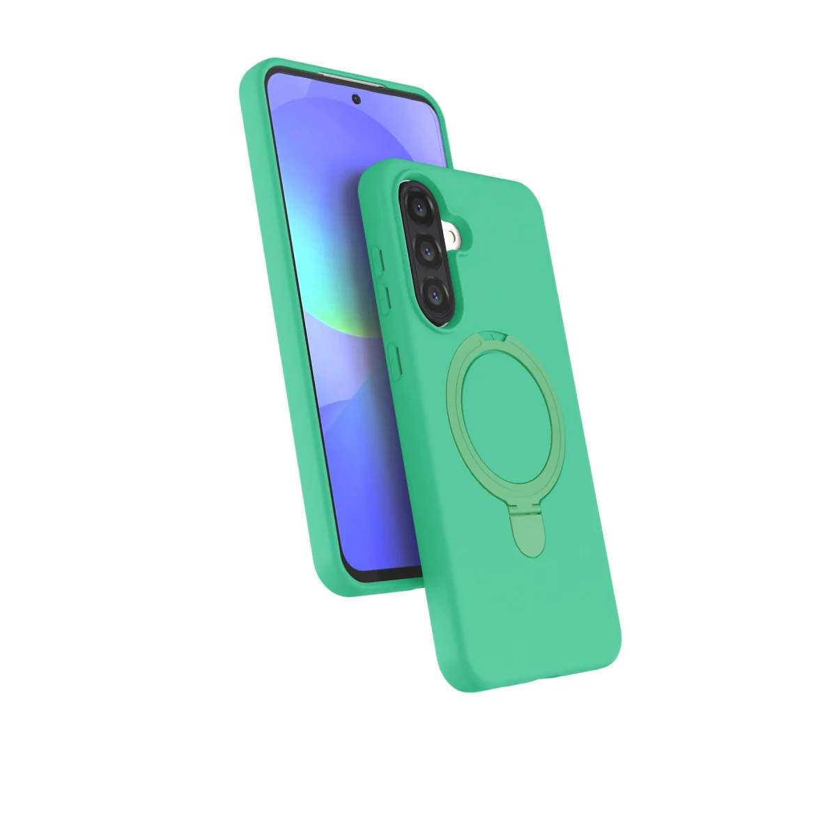 Galaxy A36 Regal Magsafe Standlı Kapak - Yeşil (Kablosuz Şarj ve Otomatik Dönüşümlü Stand)