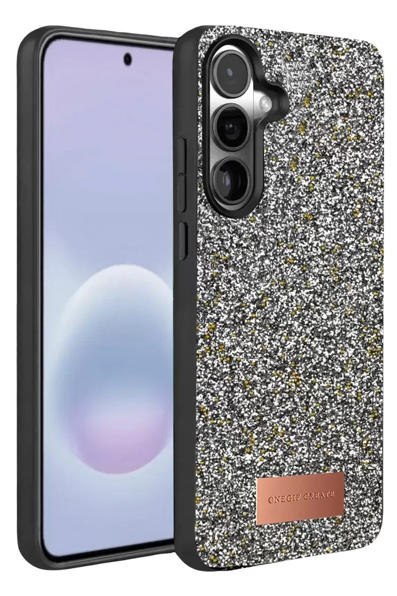 Galaxy A37 5G ile Uyumlu Simli Kapak - Gold Boncuk İşlemeli Şık Koruyucu Kılıf