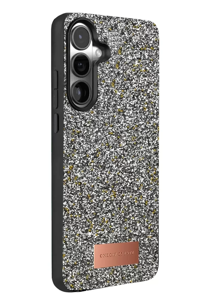 Galaxy A37 5G ile Uyumlu Simli Kapak - Gold Boncuk İşlemeli Şık Koruyucu Kılıf