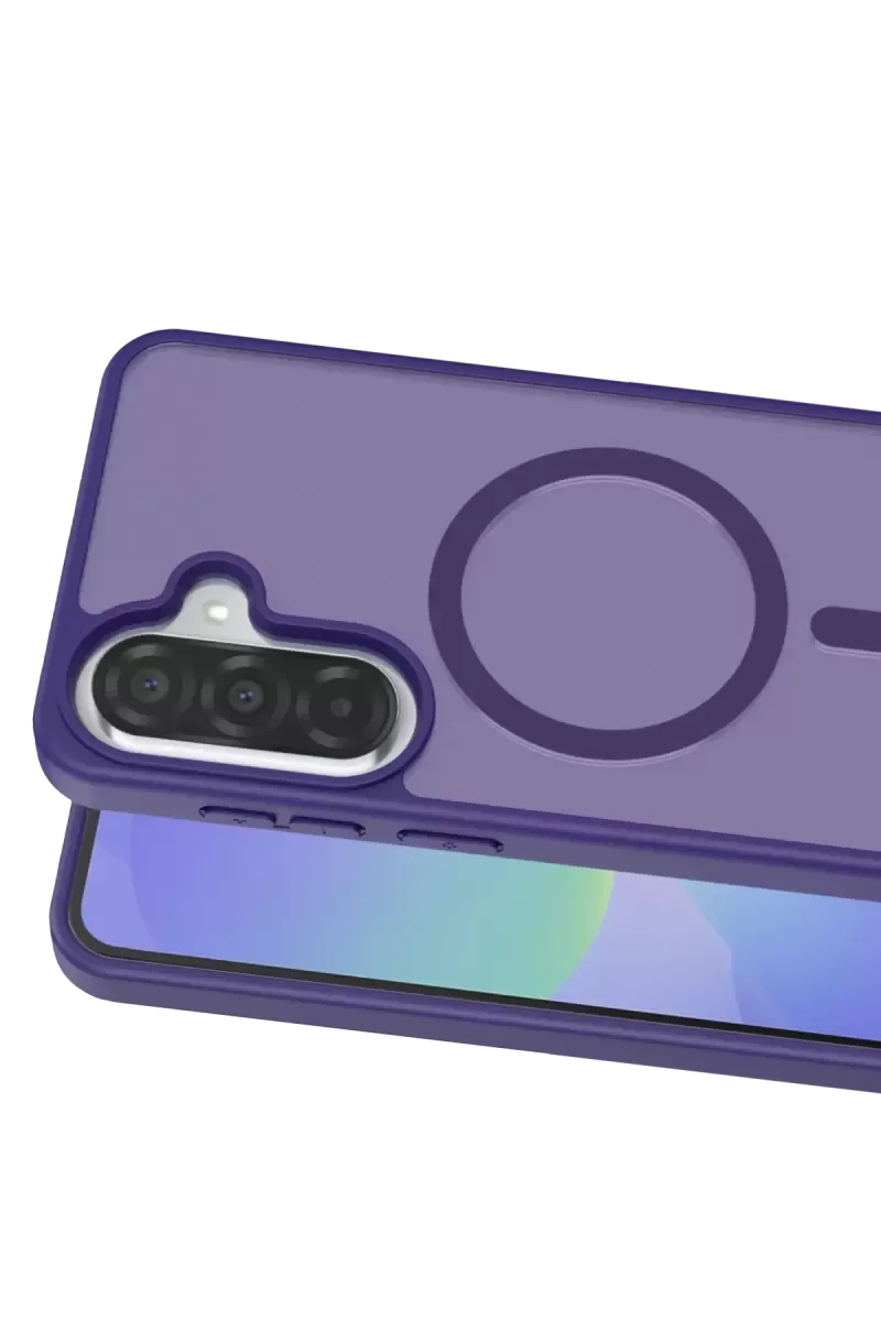 Galaxy A37 5G ile Uyumlu Jota MagSafe Kılıf - Derin Mor, Çift Katmanlı Koruma