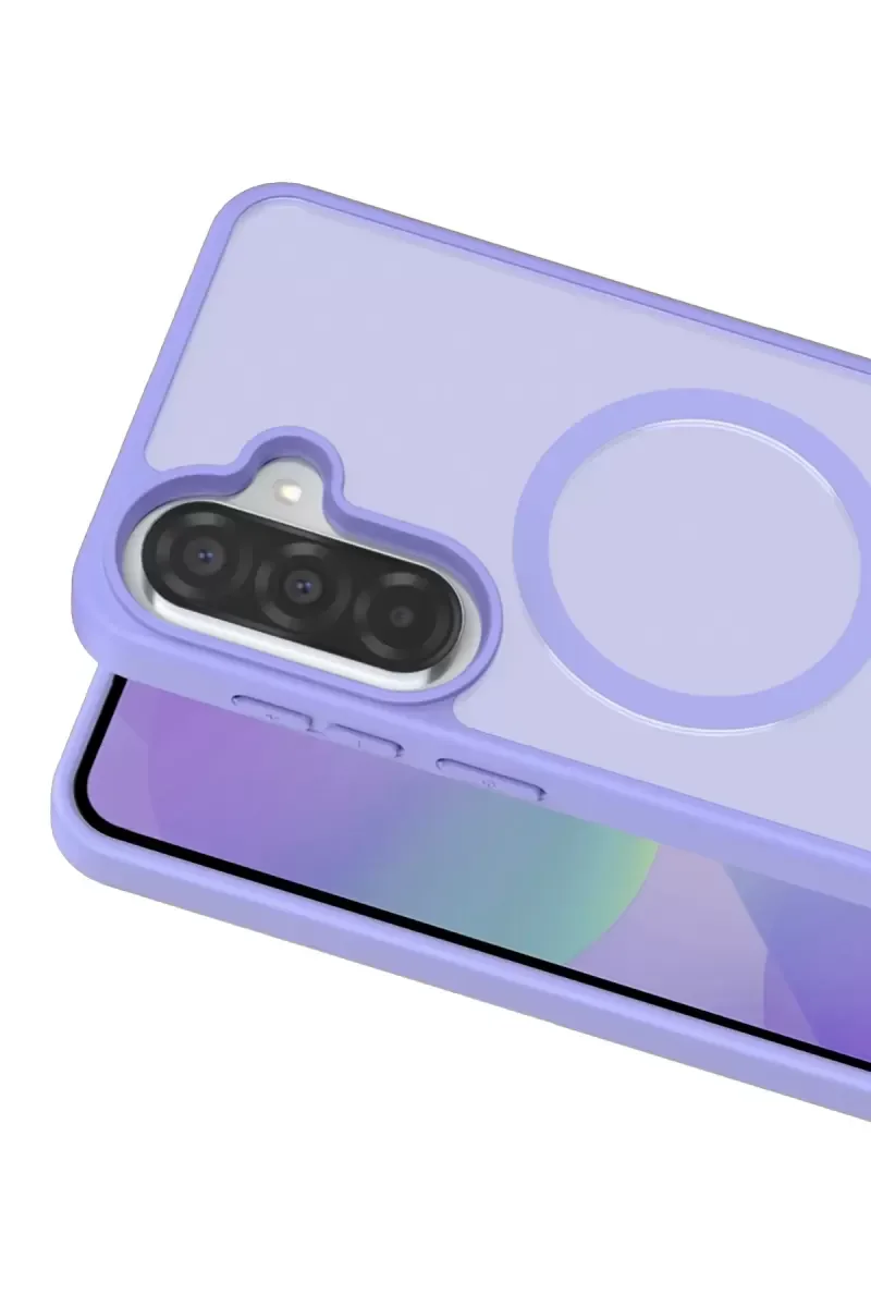 Galaxy A37 5G ile Uyumlu Jota MagSafe Kılıf - Lila, Çift Katmanlı Koruma