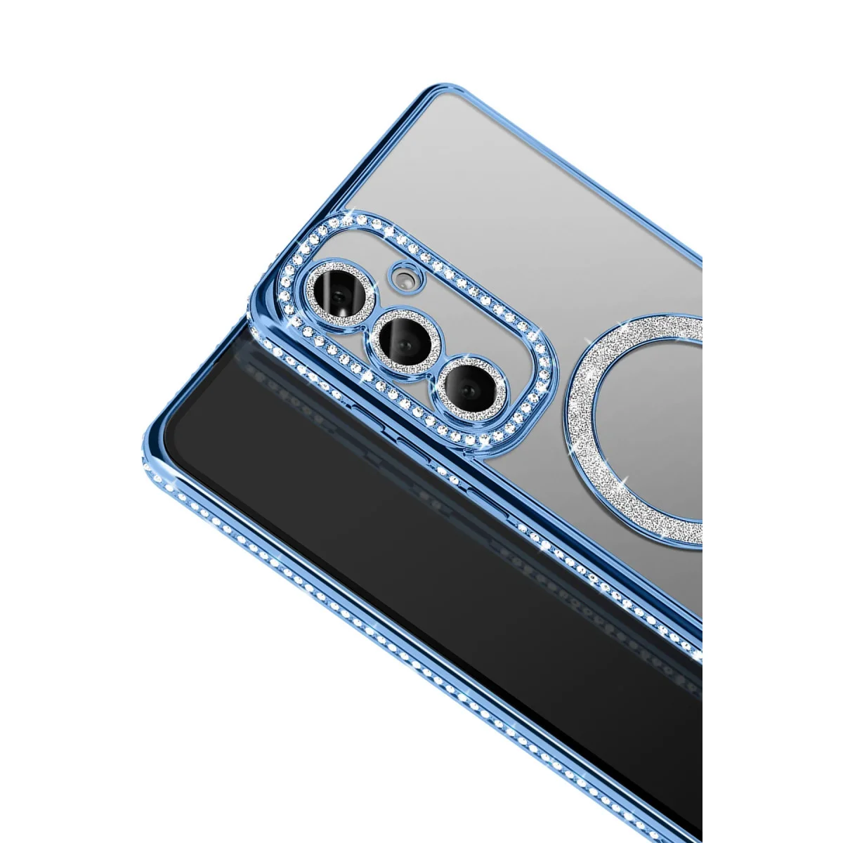 Galaxy A37 5G Joke Simli Magneticsafe Kılıf - Mavi Parlak Tasarım