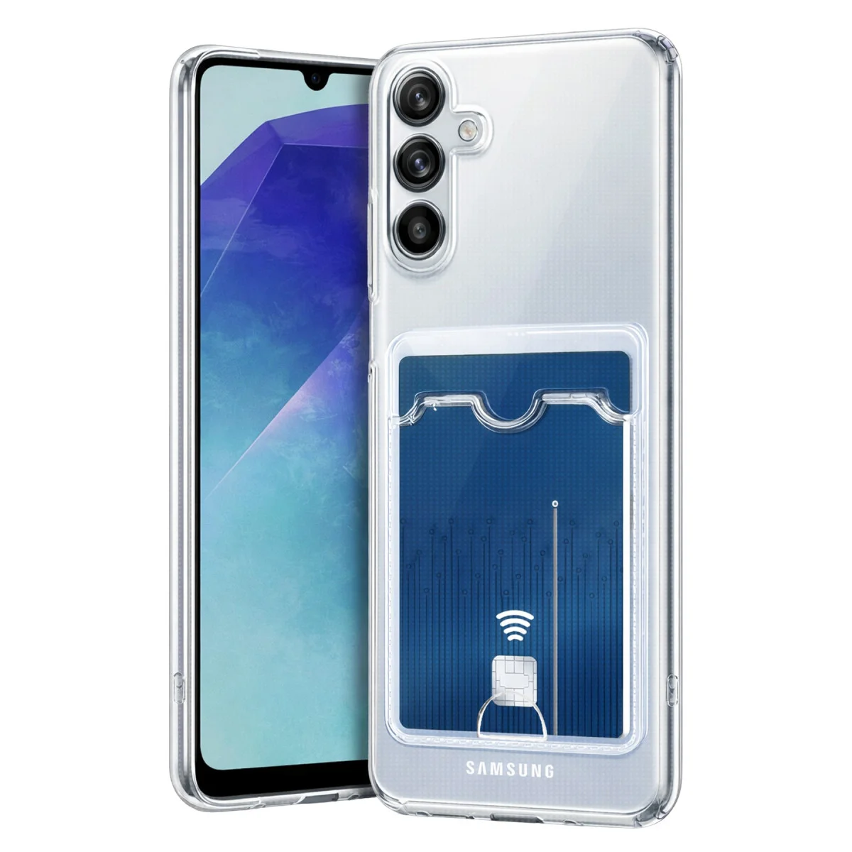 Galaxy A37 5G Kılıf - Ultra Şeffaf Silikon Kılıf (Clear Case) - Pratik Kart Alanı