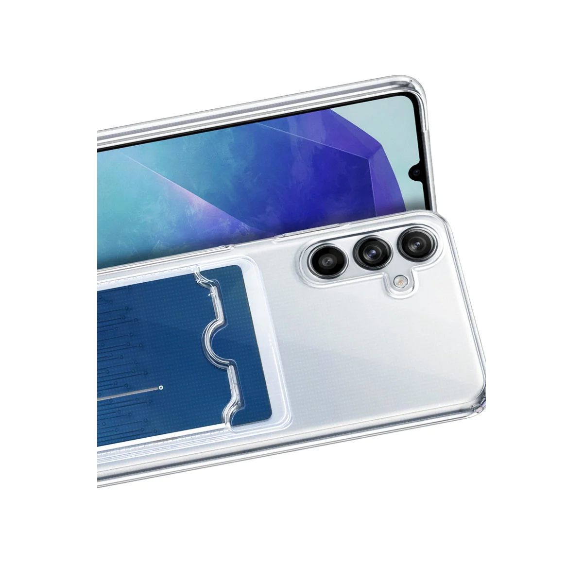 Galaxy A37 5G Kılıf - Ultra Şeffaf Silikon Kılıf (Clear Case) - Pratik Kart Alanı