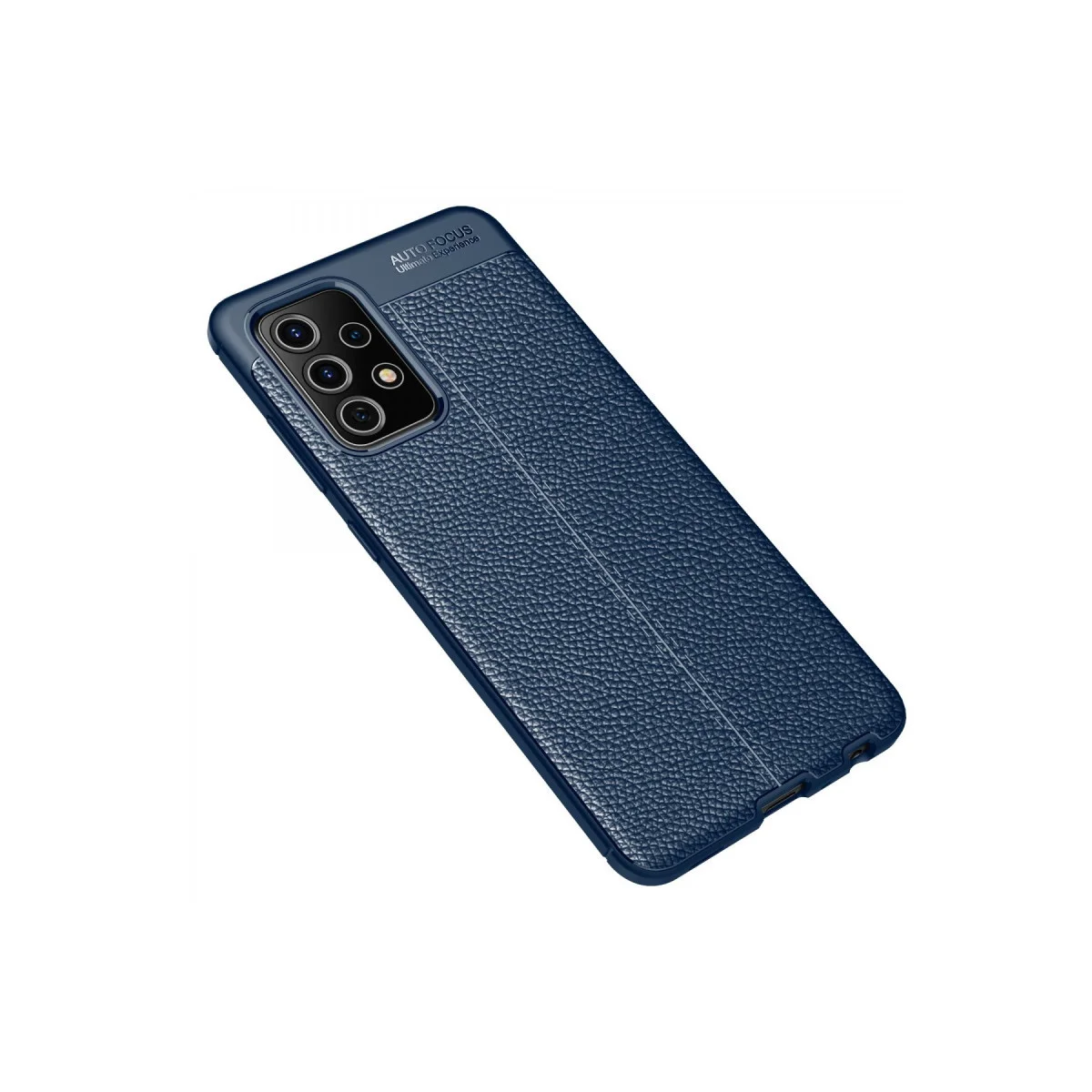 Galaxy A52 Auto Focus TPU Deri Dokulu Kılıf - Lacivert