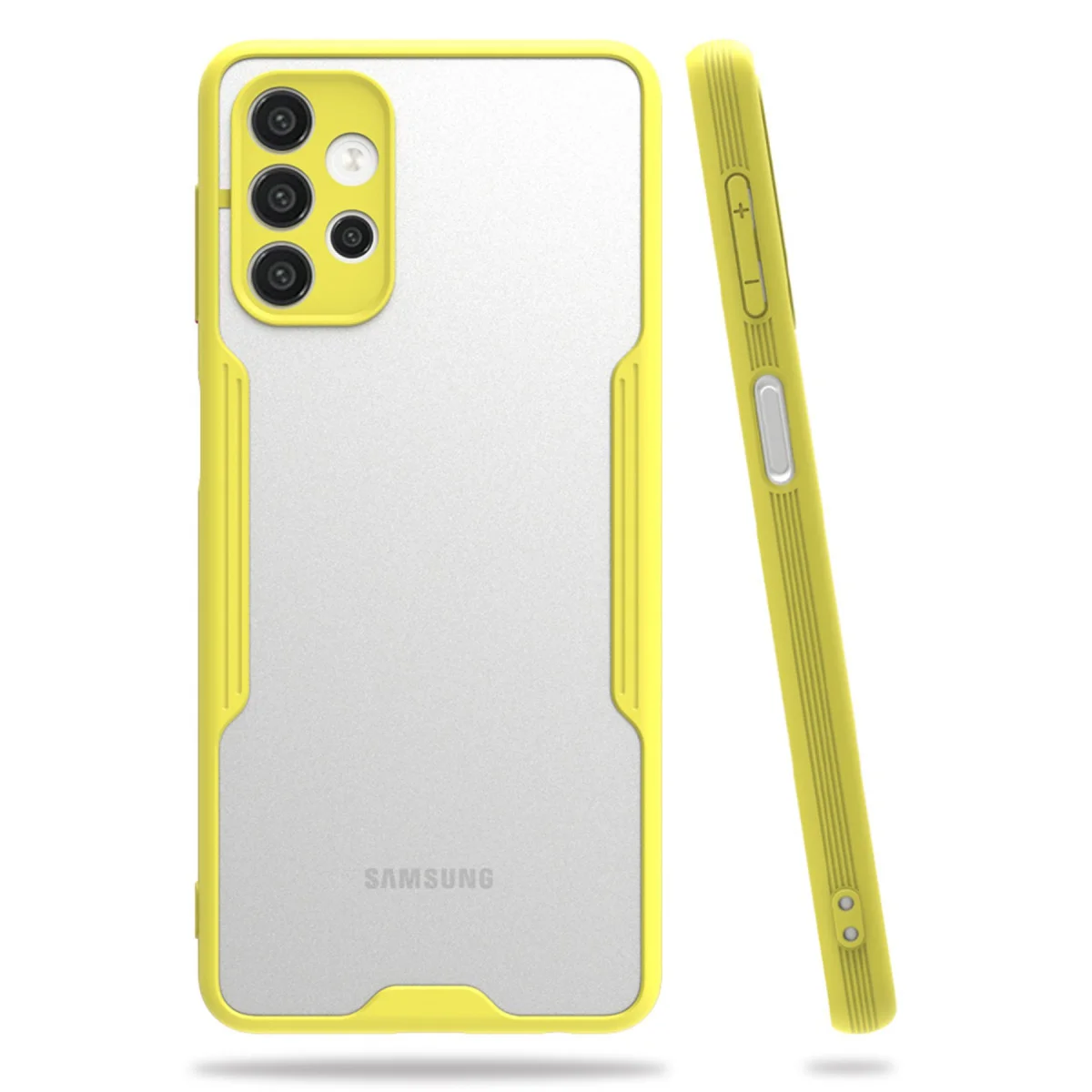 Galaxy A52 Kılıf - Platin Silikon Mat Sarı Koruma Kılıfı