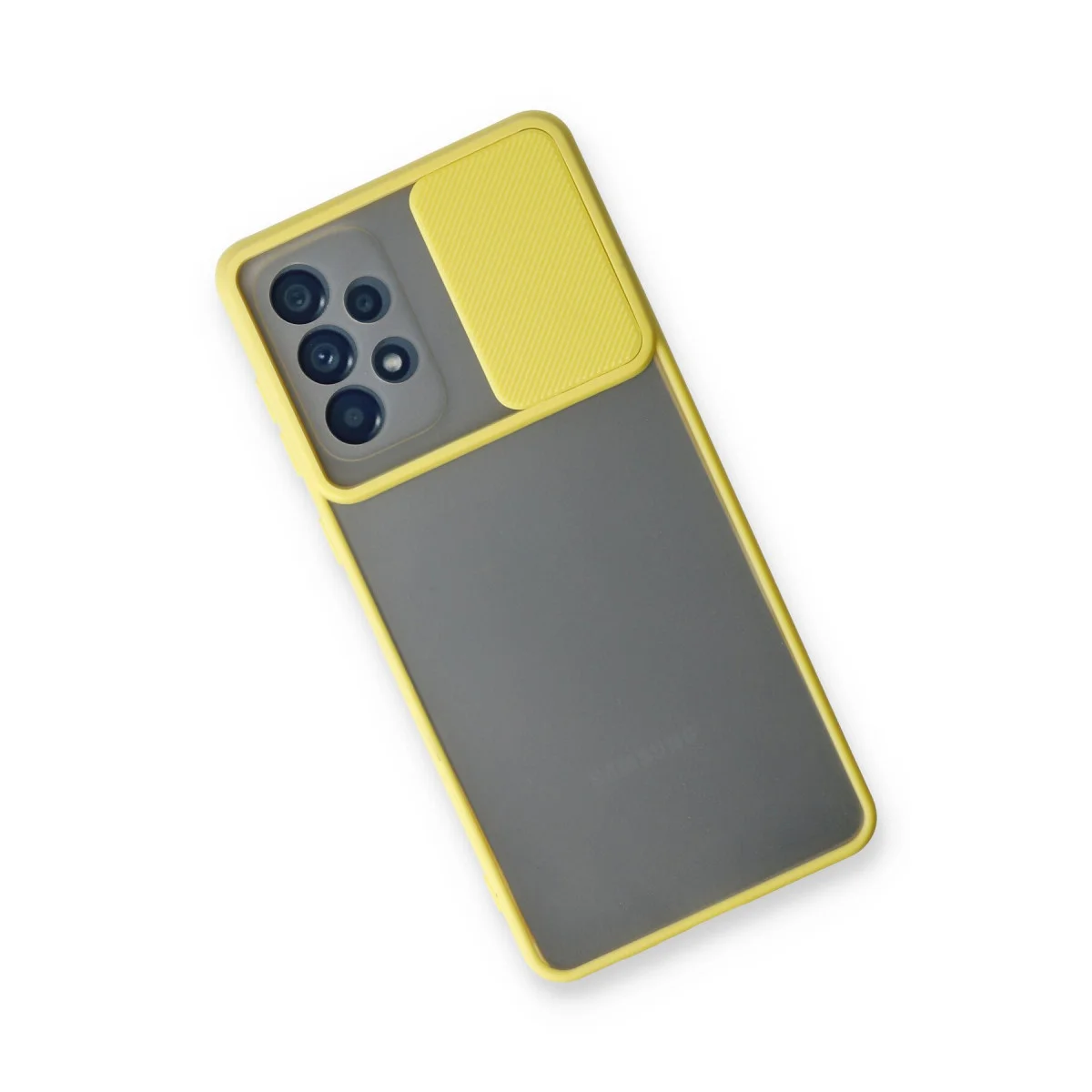 Galaxy A53 5G Buzlu Kılıf - Kamera Sürgülü Silikon Koruması