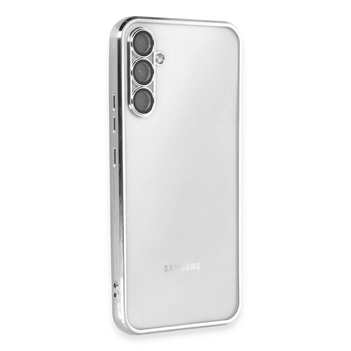 Galaxy A54 5G Kılıf Razer Lensli Silikon - Gümüş